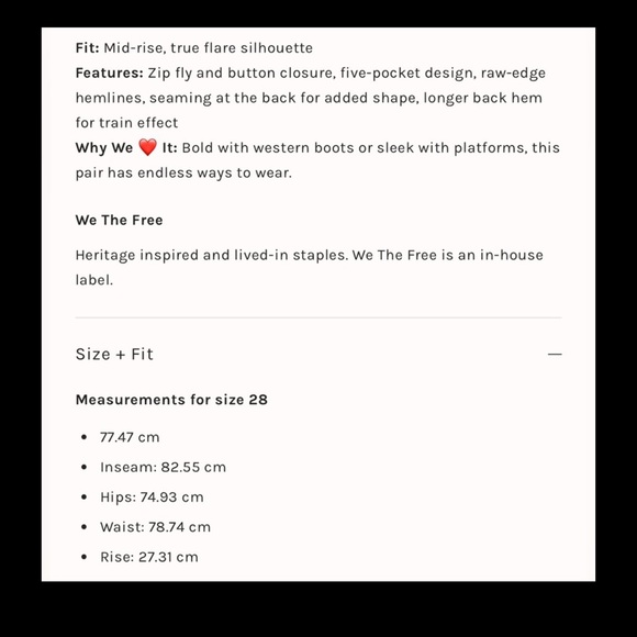 NWT We The Free LIVE WIRE FLARE JEANS - Picture 15 of 16